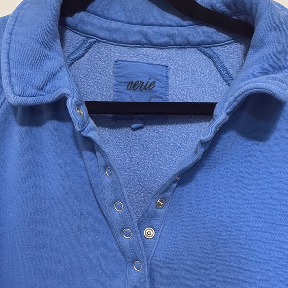 Aerie Cropped Blue Collared Sweatshirt - Picture 3 of 6